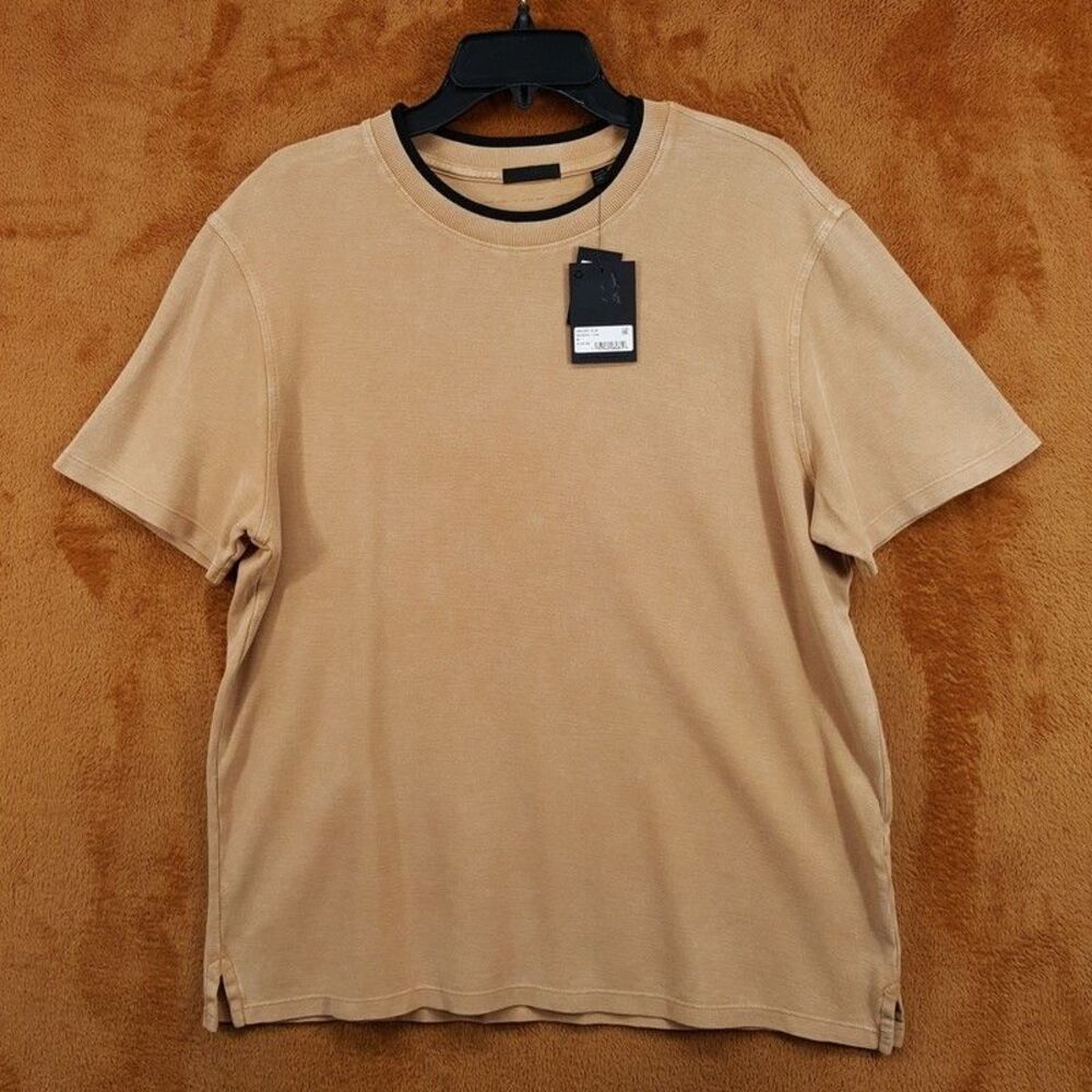 ATM Shirt Mens Mens Desert Tan Pullover Crew Pima Cotton Waffle T-Shirt $125